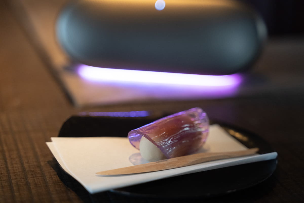 Harman Kardonの新製品をイメージした和菓子も振る舞われた