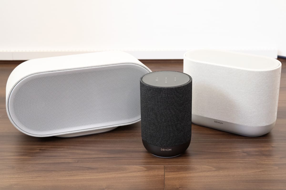 新しい「DENON HOME」シリーズ。左から「DENON HOME 600」、「DENON HOME 200」、「DENON HOME 400」