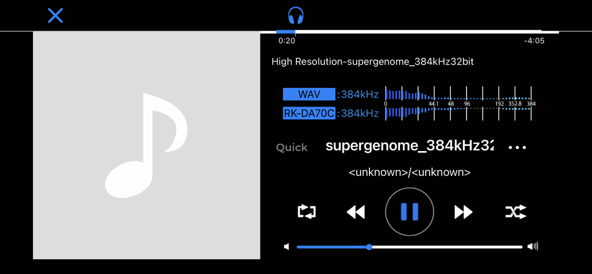 384kHz/32bit整数のネイティブ再生も成功