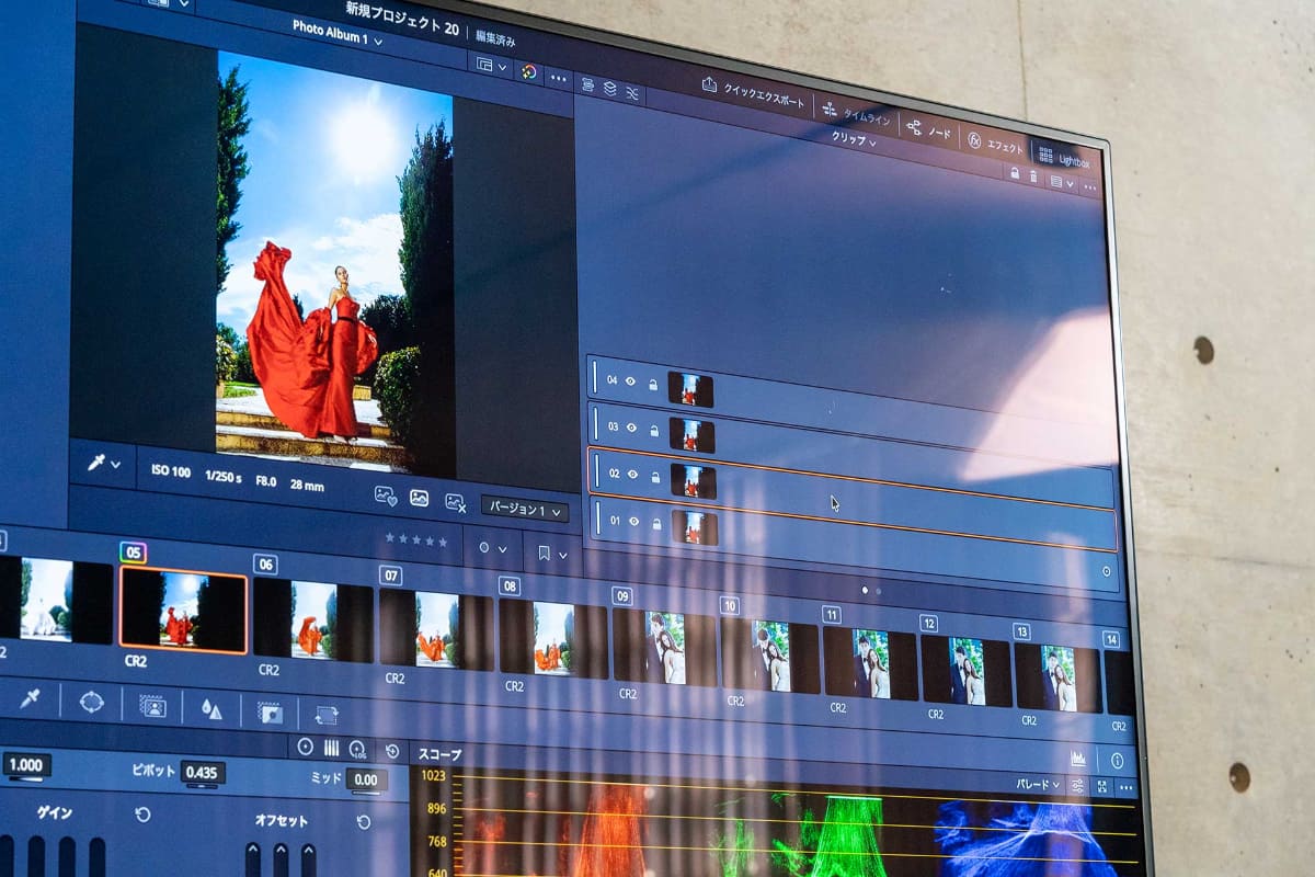 DaVinci Resolve 21ではカラーページのノード表示をレイヤー表示のような「リストビュー」にも切り替えられ、「レイヤー表示に慣れた方も簡単にカラーページに入っていけるのではと思っている」(岡野氏)という。