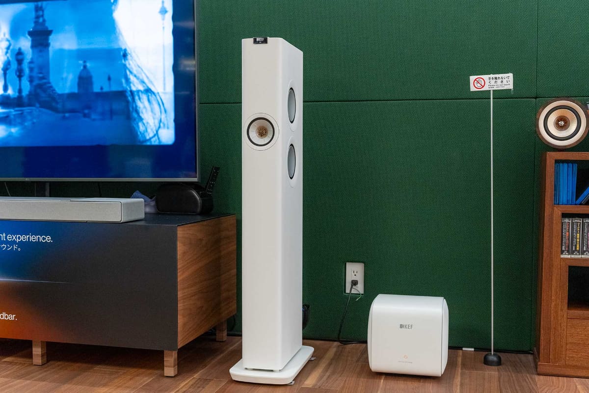 THE WIRELESS HIGH-FIDELITY LOUNGEではワイヤレスのトールボーイスピーカー「LS60」とサブウーファー「KC62」の組み合わせも体験できる
