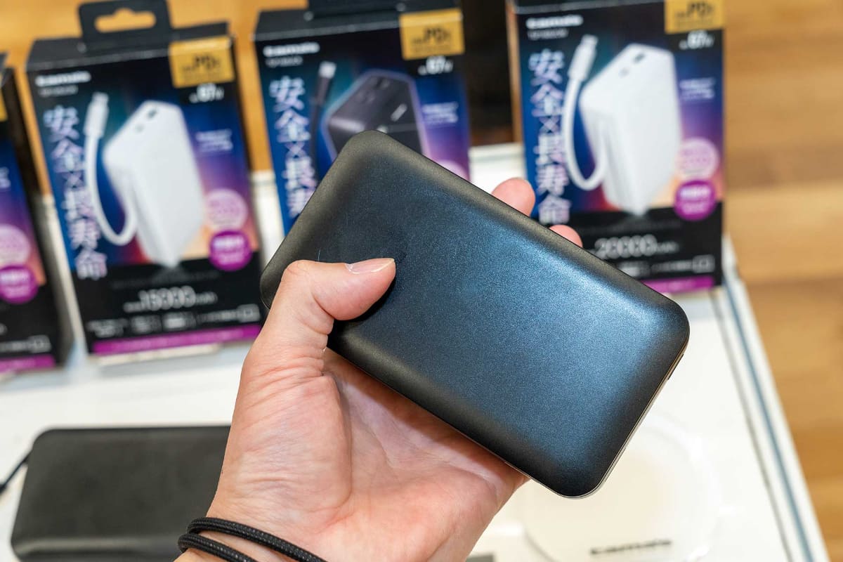 多摩電子工業も準個体バッテリー採用のモバイルバッテリーを展示
