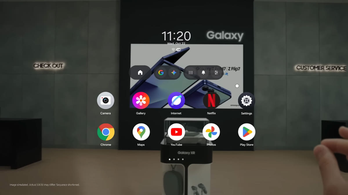 参考に、Galaxy XRのUI。画像はSamsungの解説ビデオより引用