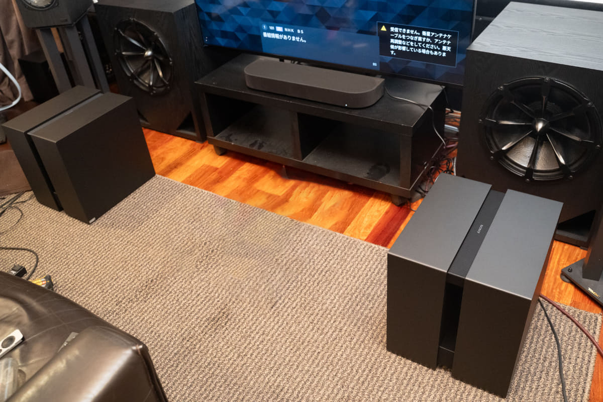 BRAVIA Theatre Sub 9を2台設置した