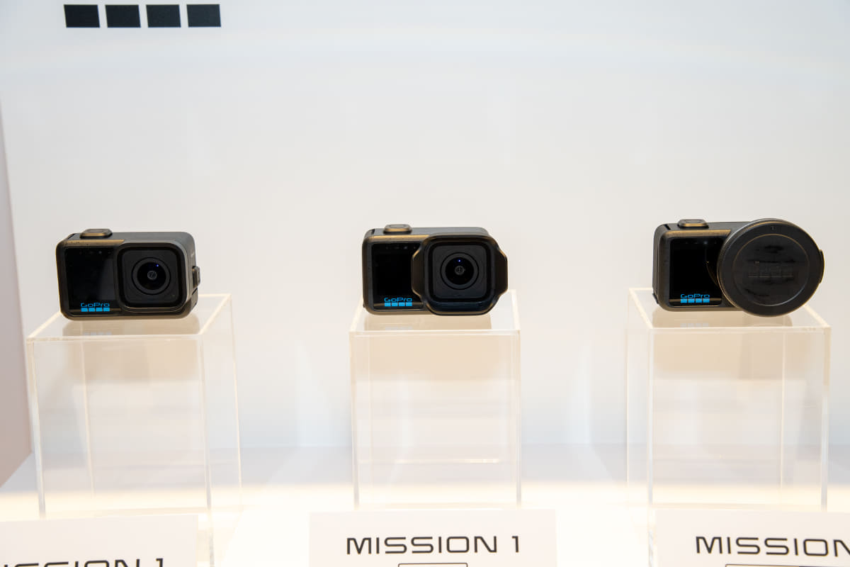 左からGoPro MISSION 1、MISSION 1 PRO、MISSION 1 PRO ILS