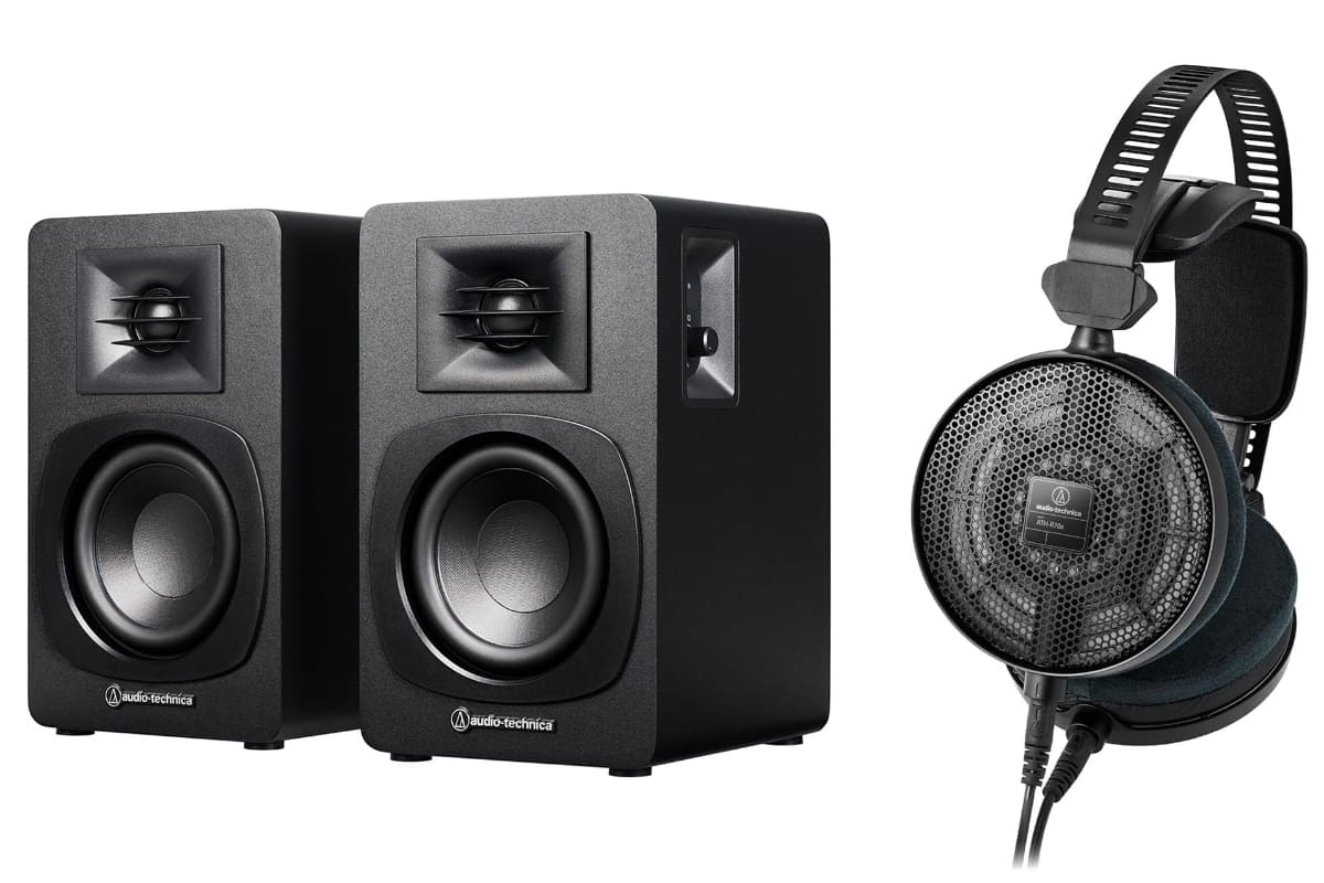 Bluetooth対応のアクティブスピーカー「AT-SP3X」と開放型モニターヘッドフォンのAmazon限定モデル「ATH-R70x GM ガンメタリック」
