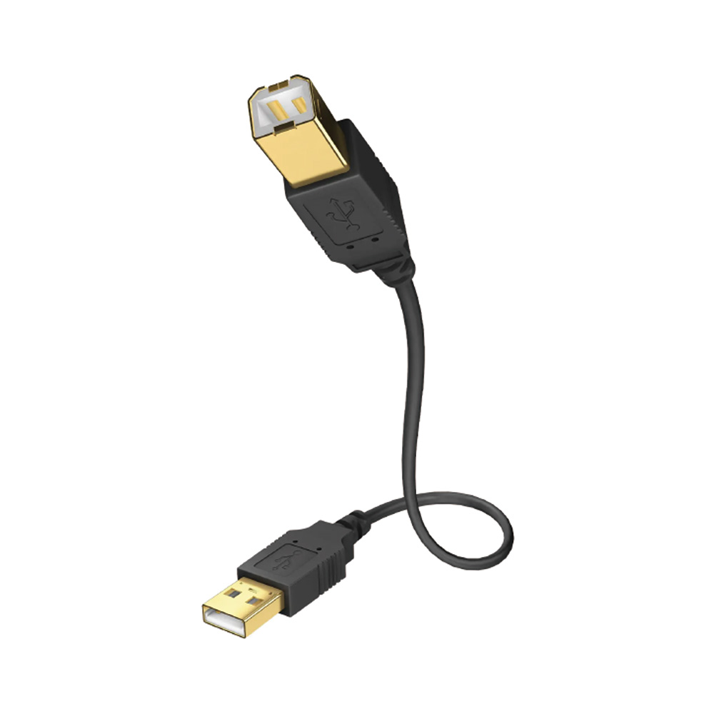 HIGHSPEED-USB-A<>USB-B/PREMIUM。USB A − B端子のUSB 2.0対応ケーブル。最大480Mbpsのデータ転送に対応し、オーディオDAC、外付けHDD、ストリーマーなどでの使用を想定する