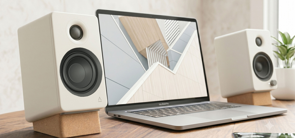 「Creative XF1」ホワイトの使用イメージ