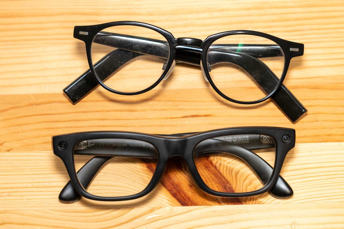 下が「Ray-Ban Meta Blayzer Optics」。上が「Huawei Eyewear」初代モデル