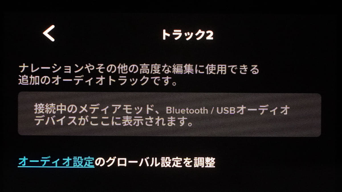 カメラマイク以外にも音声トラックがある