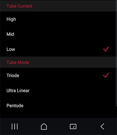 Tube Modeという欄に書かれているいのが、「トリプルTUBE モード」の選択部分
