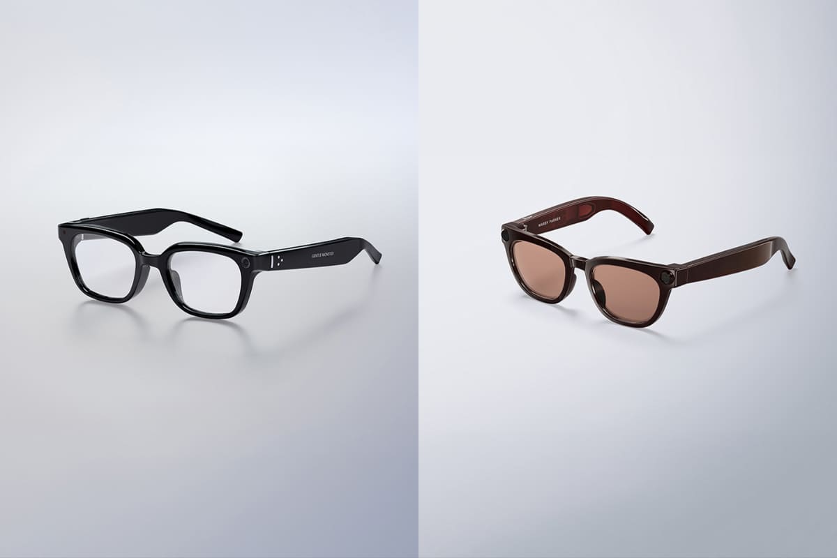 Galaxyのインテリジェントアイウェア。Gentle Monsterモデル(左)、Warby Parkerモデル(右)