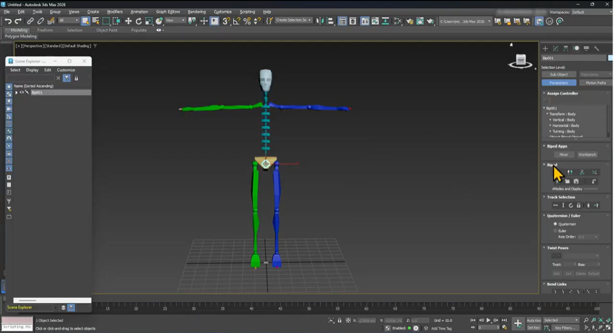 3ds Maxの標準キャラクターリグ「Biped」