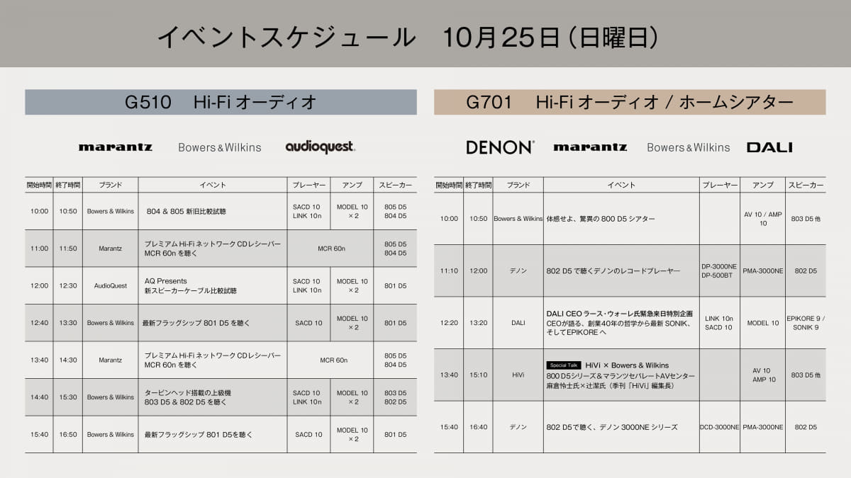 イベントの予定表