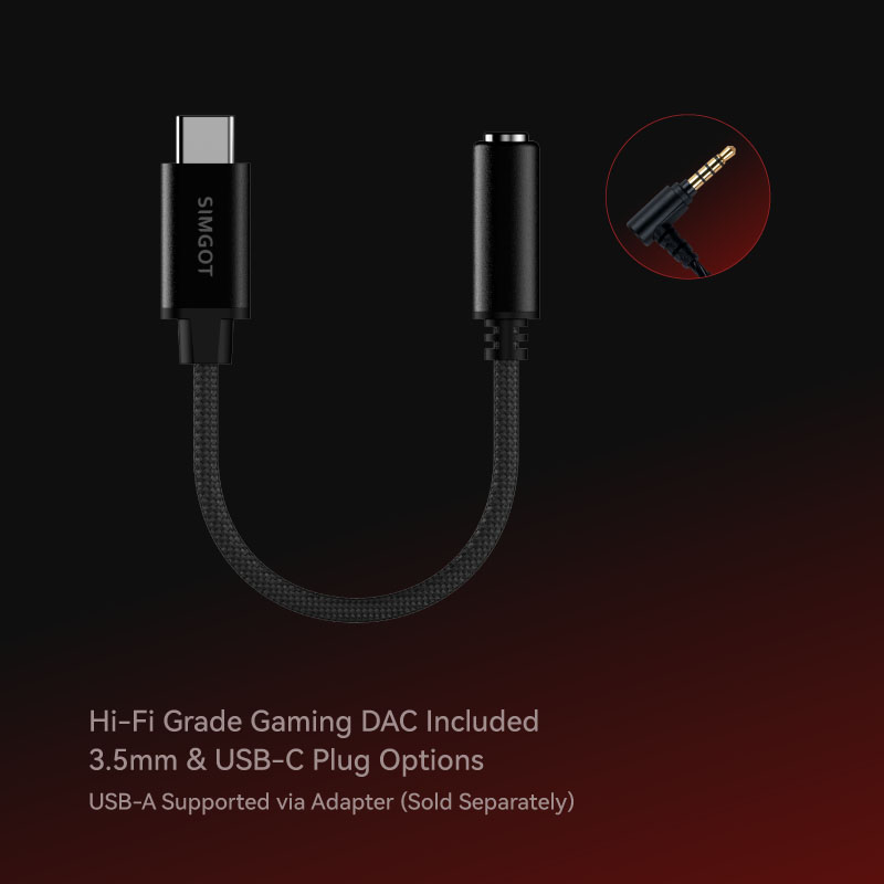 ゲーミングDACチップ内蔵USB Type-C変換ケーブル