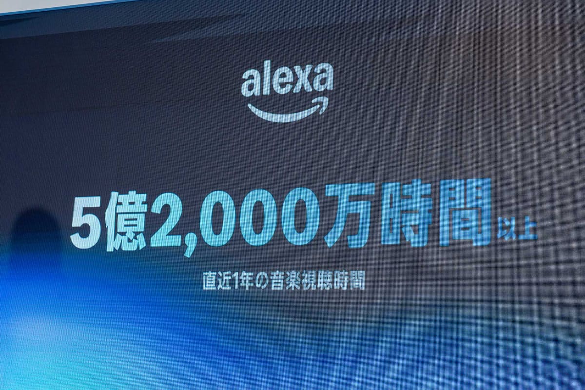 Alexa経由での音楽視聴時間は、直近1年で5億2,000万時間以上。「この数字は途切れることなく音楽を流し続けると約6万年分に相当する(丸山氏)」とのこと