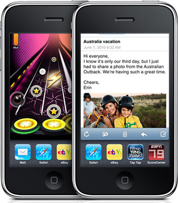 iOS 4を適用したiPhone 3GS