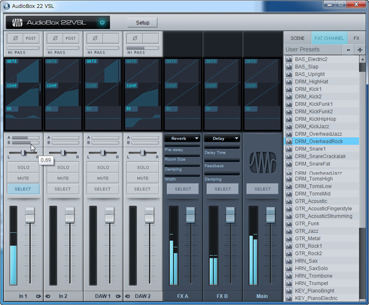 このエフェクトへは各チャンネルからセンド可能