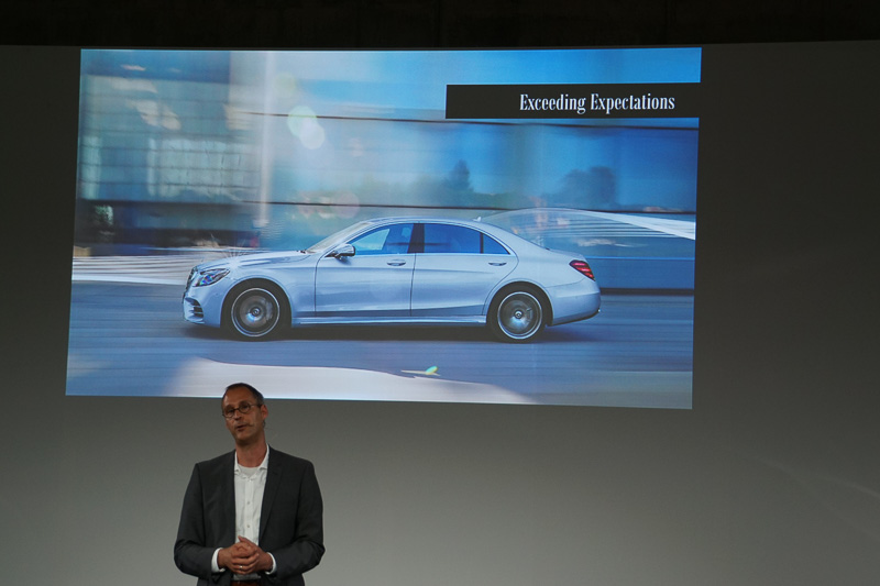 Sクラス開発担当のドミニク・フォーフト氏によるプレゼンテーション