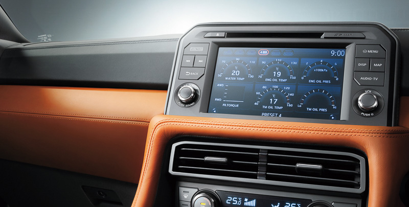 液晶モニターに車両のコンディションやドライビングの履歴を表示するマルチファンクションメーターは8インチに大画面化