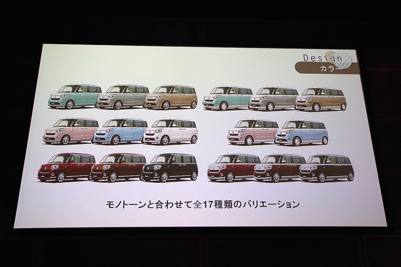 ボディカラーバリエーションはモノトーン、2トーンあわせて全17色。さわやかなパステルカラーからシックなカラーまで、ユーザーの好みが反映できる体制