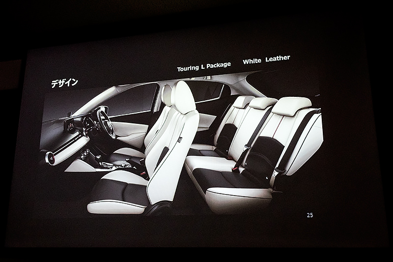 ホワイトレザー仕様のインテリア