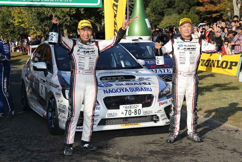 JAF全日本ラリー選手権での総合優勝はSTI名古屋スバル DL WRX 勝田範彦/石田裕一組（スバルWRX STI）。この勝利によってシリーズチャンピオンも獲得した