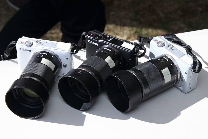東京ラリーガールズによるラリー撮影講習会では、貸出用にキヤノン EOS M10とEF-M55-200 IS STMが用意された