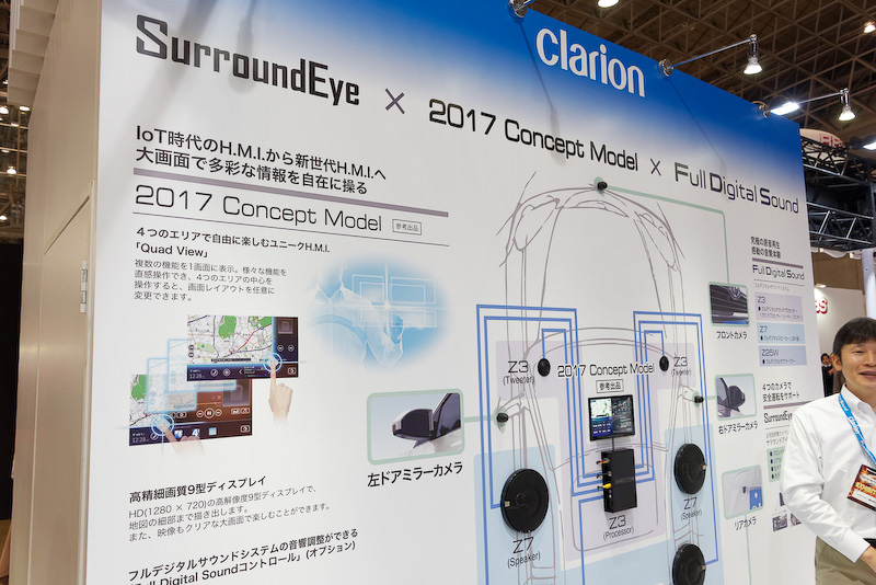 カメラやオーディオを統合するカーナビシステムのコンセプトモデルを展示