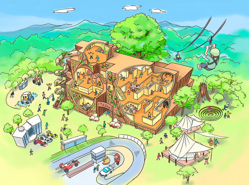 3月18日にオープンする「迷宮森殿 ITADAKI」の施設イメージ