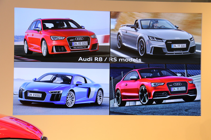 2016年7月からアウディのサブブランドとして展開が始まった「Audi Sport」も積極的にアピール。市販モデルのスポーツラインアップのほか、数多くのレースに参戦してモータースポーツの面からもアウディブランドを訴求していく