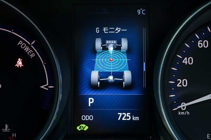 4.2インチTFTのカラーマルチインフォメーションディスプレイにはハイブリッドシステムも作動状況やGモニターなど多彩な情報表示が可能