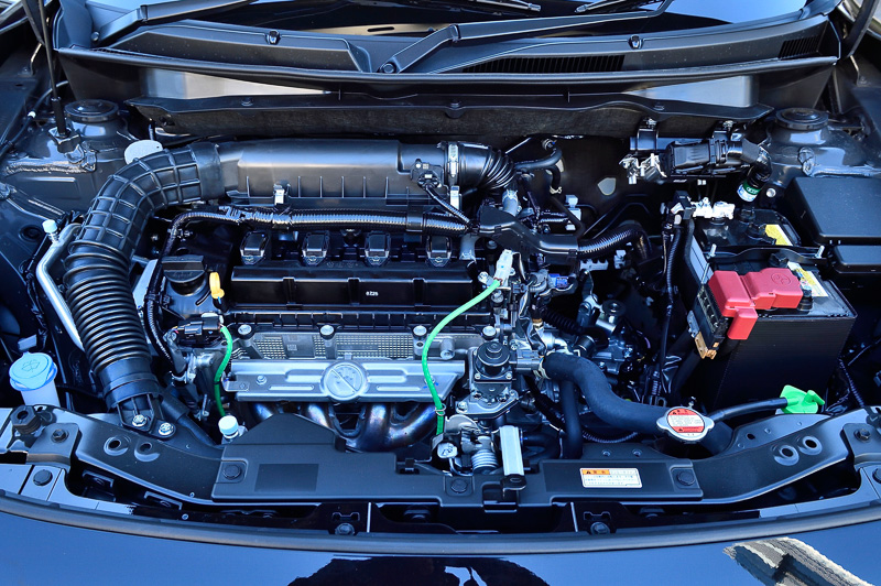 HYBRID RSとHYBRID MLに搭載される「マイルドハイブリッド」エンジン。最高出力67kW（91PS）/6000rpm、最大トルク118Nm（12.0kgm）/4400rpmを発生する「K12C」型自然吸気エンジンに、最高出力2.3kW（3.1PS）/1000rpm、最大トルク50Nm（5.1kgm）/100rpmを発生する「WA05A」モーターを組み合わせる