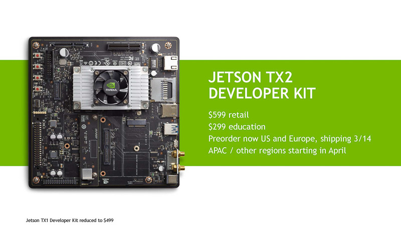 Jetson TX2のDeveloper Kitの価格と提供時期