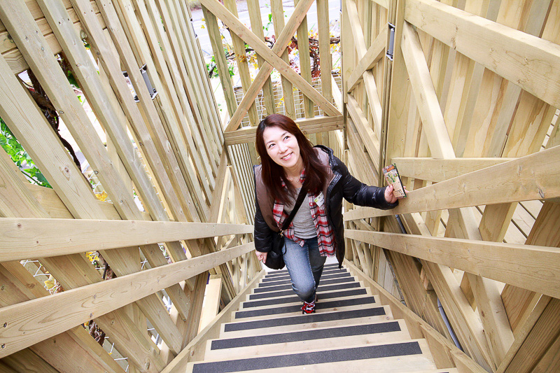 外光が入って思ったより明るい迷路内は、もぐったり登ったり、謎の扉の秘密を解いたり……