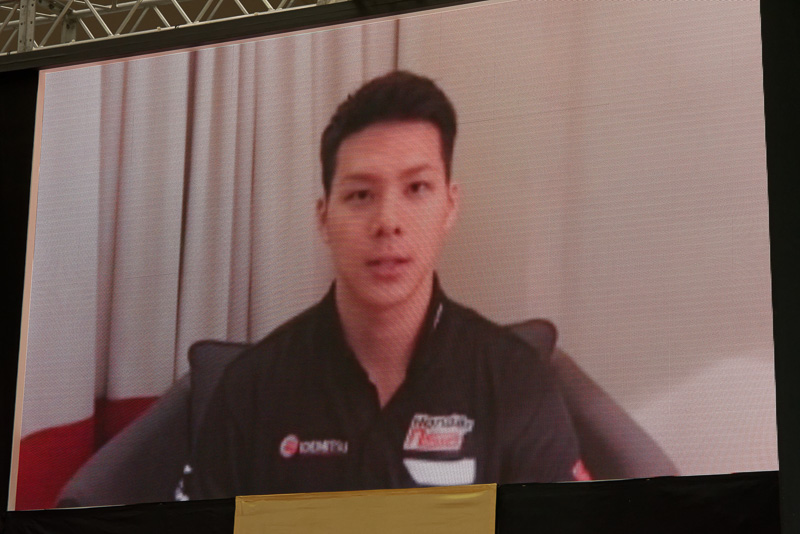 鈴鹿8耐出場が決まった中上選手はビデオメッセージで意気込みを語った