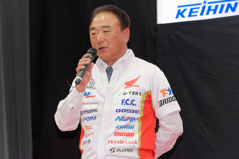 「細かい要求を直接聞いて、ライダーが本当に欲しい部品を作っていく。それを通じて部品メーカーが技術力を高められる」と語ったTeam SuP Fream Hondaの井上光夫監督