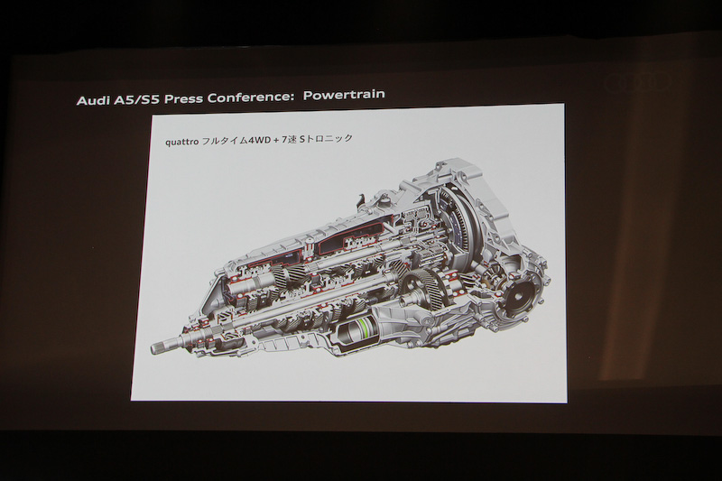 A5シリーズのトランスミッションは全車7速DCT（7速Sトロニック）。S5シリーズは8速AT（8速ティプトロニック）になる