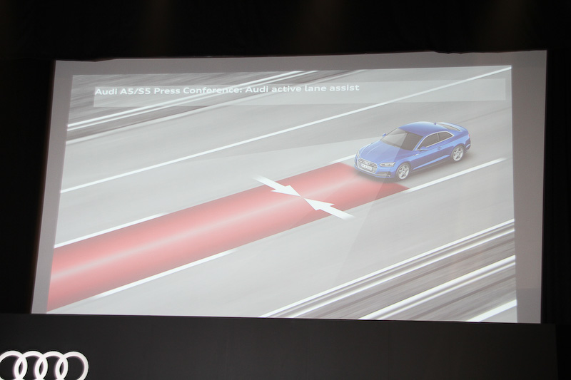 車線のはみ出しをシステムが監視し、認識したレーン内の走行をキープする「アクティブレーンアシスト」