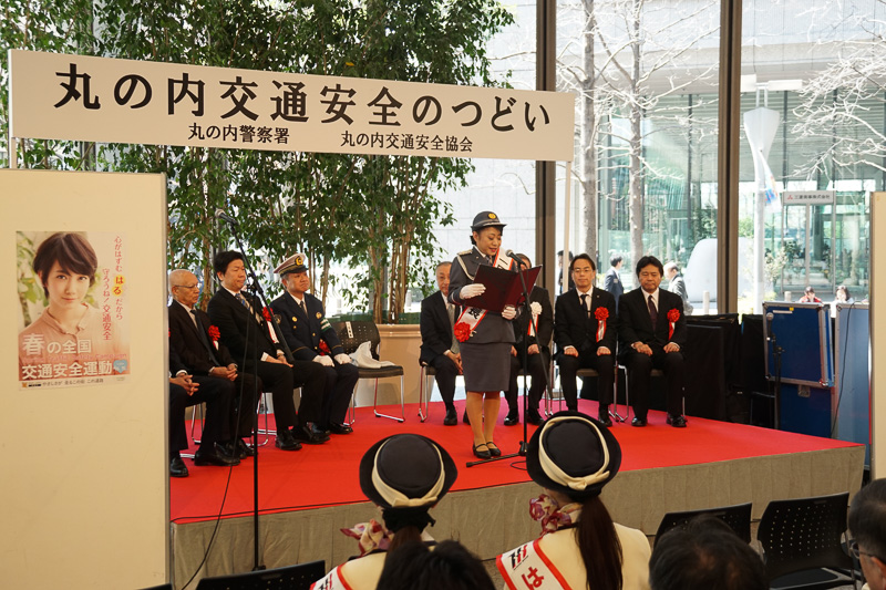 交通安全宣言を行なった山村さん