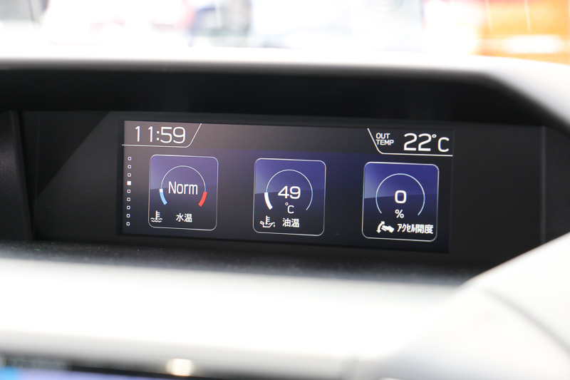 センターコンソール上部に設置される「マルチインフォメーションディスプレイ」の表示内容