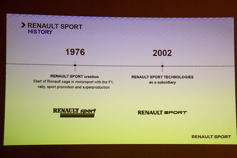 ルノー・スポールの歴史についても紹介された。当初はゴルディーニやアルピーヌと提携してラリーに参戦していたが、1976年からはルノー・スポールとしてF1参戦を始めた