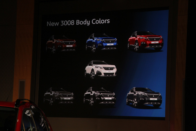 新型3008のボディカラーラインアップ