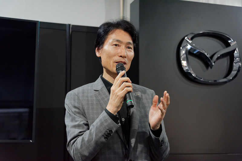 先進安全技術やCo-Pilot Conceptなどを紹介したマツダ株式会社 執行役員 車両開発本部 本部長の松本浩幸氏