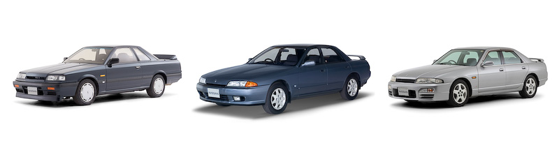 左から7代目（1985年）、8代目（1989年）、9代目（1993年）