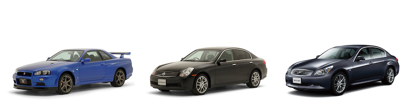 左から10代目（1998年）、11代目（2011年）、12代目（2006年）