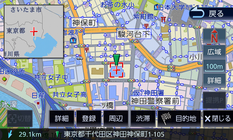 市街地図があるエリアならピンポイントで検索できる