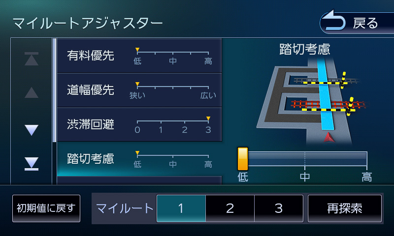 「マイルートアジャスター」は新たに搭載されたカスタマイズ機能