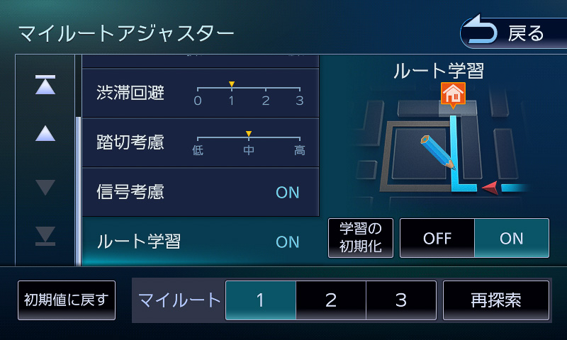 「マイルートアジャスター」は新たに搭載されたカスタマイズ機能