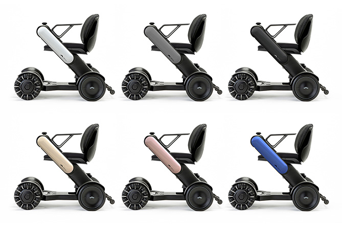 カラーバリエーションはホワイト、グレイ、ブラック、ブルー、ピンク、ゴールドの6色展開